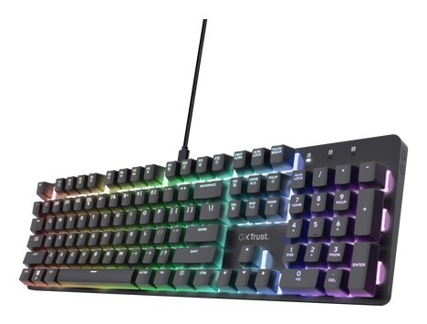 8713439255102 Trust GXT 871 Zora Tastatur Gaming USB Qwerty US Englisch Schwarz-image