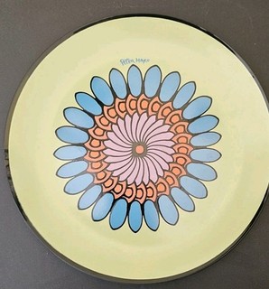 Peter Max Glass Plate 8 " from the 1960's no chips or cracks nice color