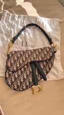Dior Saddle Oblique Shoulder Bag Blue Canvas