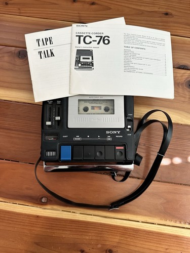 Vintage SONY TC-76 Cassette-Corder Tape Recorder Transcriber w/ Case & Manuals - Picture 10 of 14