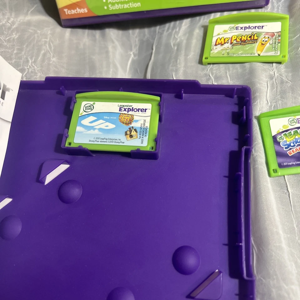 (8) LeapFrog Leapster Explorer Game Toy Story 3, Scooby-Doo, UP, NFL, Cars X-Men - Image 3 of 4