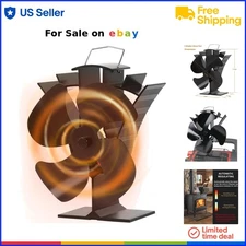 Wood Stove Fan Small Aluminum Heat Powered Fireplace Fan Home Heating