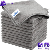 Mikrofaser-Reinigungstuch Allzweck Grau 32X32 Cm 12Er-Pack Streifenfrei