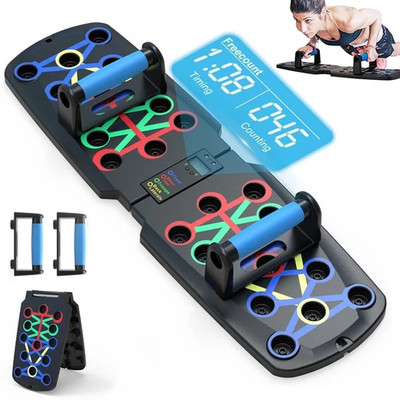 Push up Board with Automatic Count, Portable Multi-Function Foldable 10 in 1 Pus