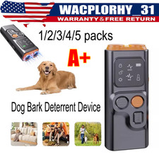 Ultrasonic Dog Bark Deterrent Device withLED Flashlight Rechargeable Battery LOT