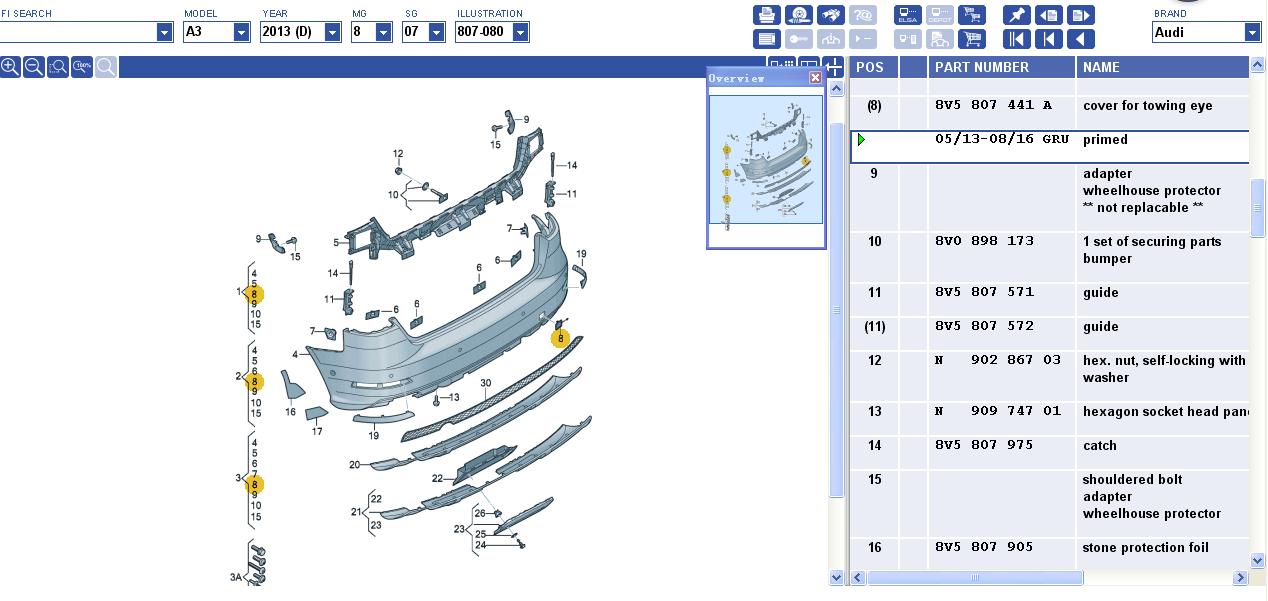 Genuine Rear Bumper Tow Hook Cover For AUDI A3 SLINE S3 1316