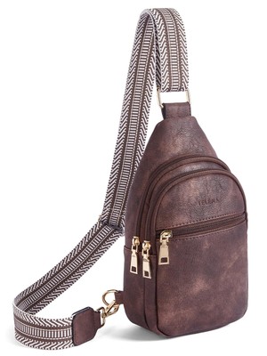 Sling Bag for Women Crossbody Fanny Packs for Women Leather Sling Chest Bag w...