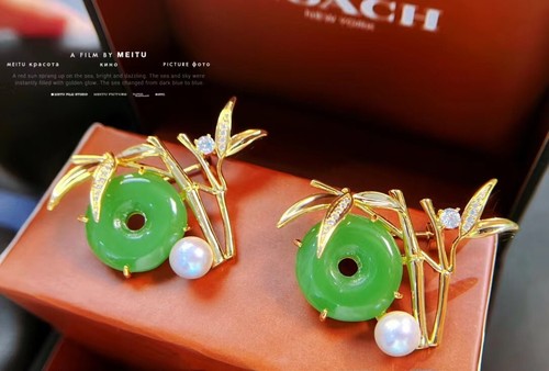 AAA 7-8 mm round natural south sea white pearl brooch - Picture 2 of 4