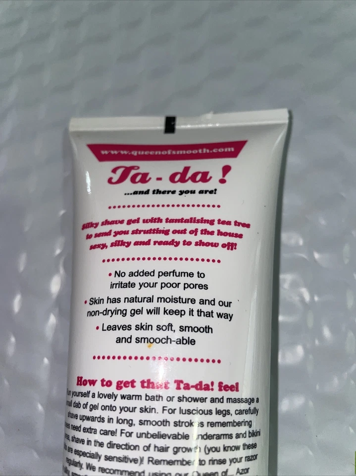 Reina de. Ta-da! Tubo de gel de afeitar cremoso ACEITE DE ÁRBOL DE TÉ para mujer REINA DE SUAVE Foto 3 de 4