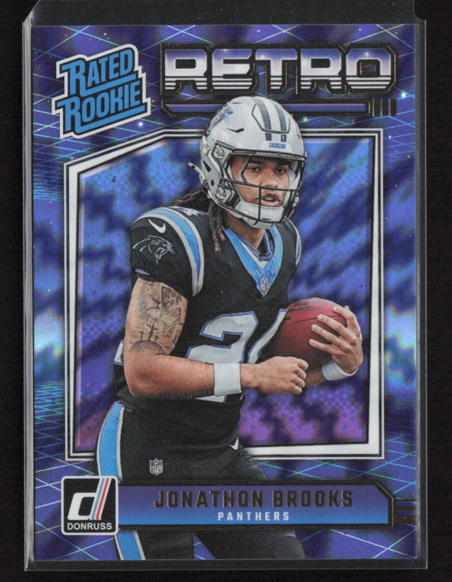 2024 Donruss Football Retro Rated Rookie Blue Shock #3 Jonathon Brooks