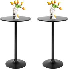 Bar Table 40 Inch Round Table Height Top Pub Table Cocktail Table for Home,2 Set