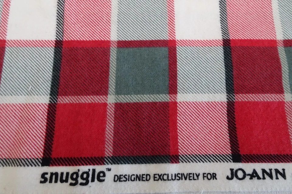 Cotton Flannel Fabric 1 yd 14" x 42" Red Grey White Plaid Check SNUGGLE Jo-Ann - Image 2 of 4