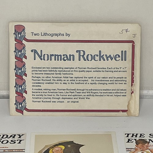 Vintage 1972 Lot Of 6 Lithographs by Norman Rockwell 5x7 Excellent - Picture 8 of 10