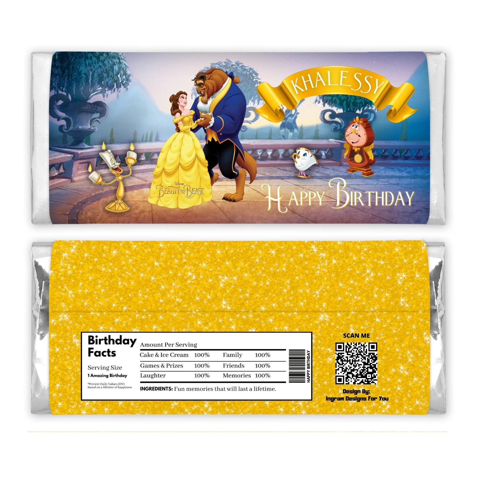 Beast Beauty Belle Chocolate Candy Bar Label | eBay