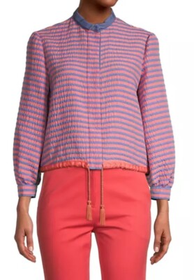 Emporio Armani Striped Seersucker Jacket So 40/4 $745