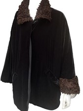 Vintage/by Design Wool Coat Overcoat Womens Size M/ Black