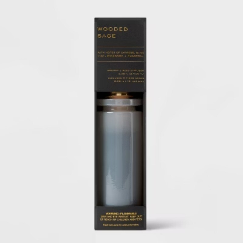 100ml Wooded Sage Black Label Fiber Oil Reed Diffuser by Threshold for Aromatherapy