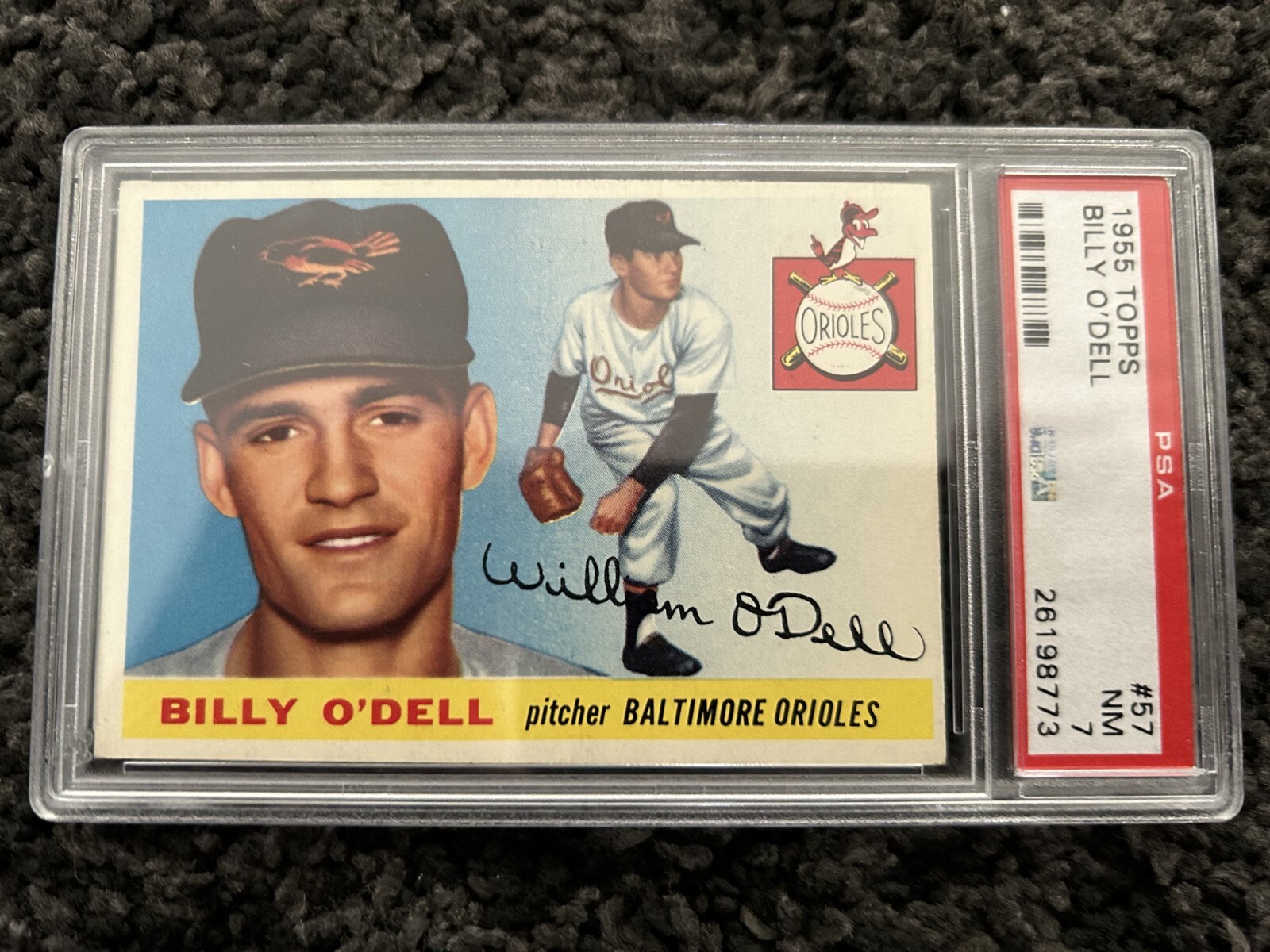 1955 Topps Billy O'Dell #57 - PSA 7 - Set Break!