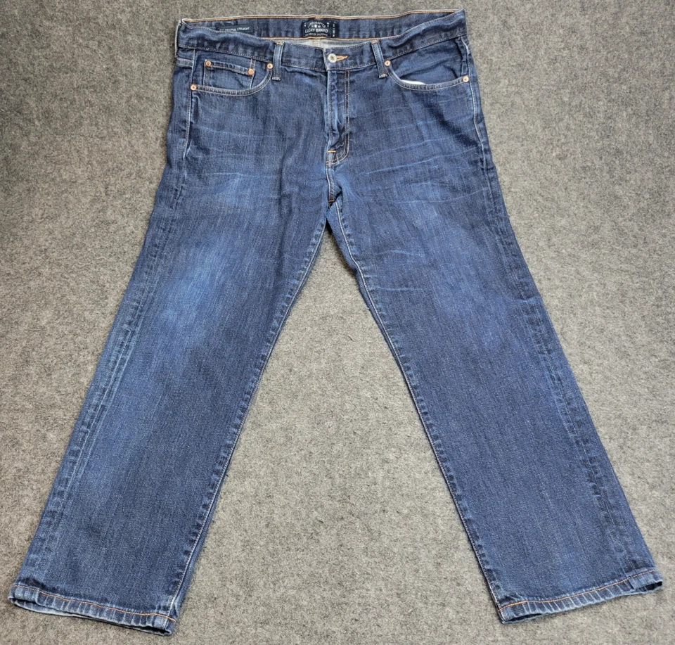 Lucky Brand Jeans Mens 38X30 Dark Wash 221 Original Straight Classic Fit City - Image 2 of 4