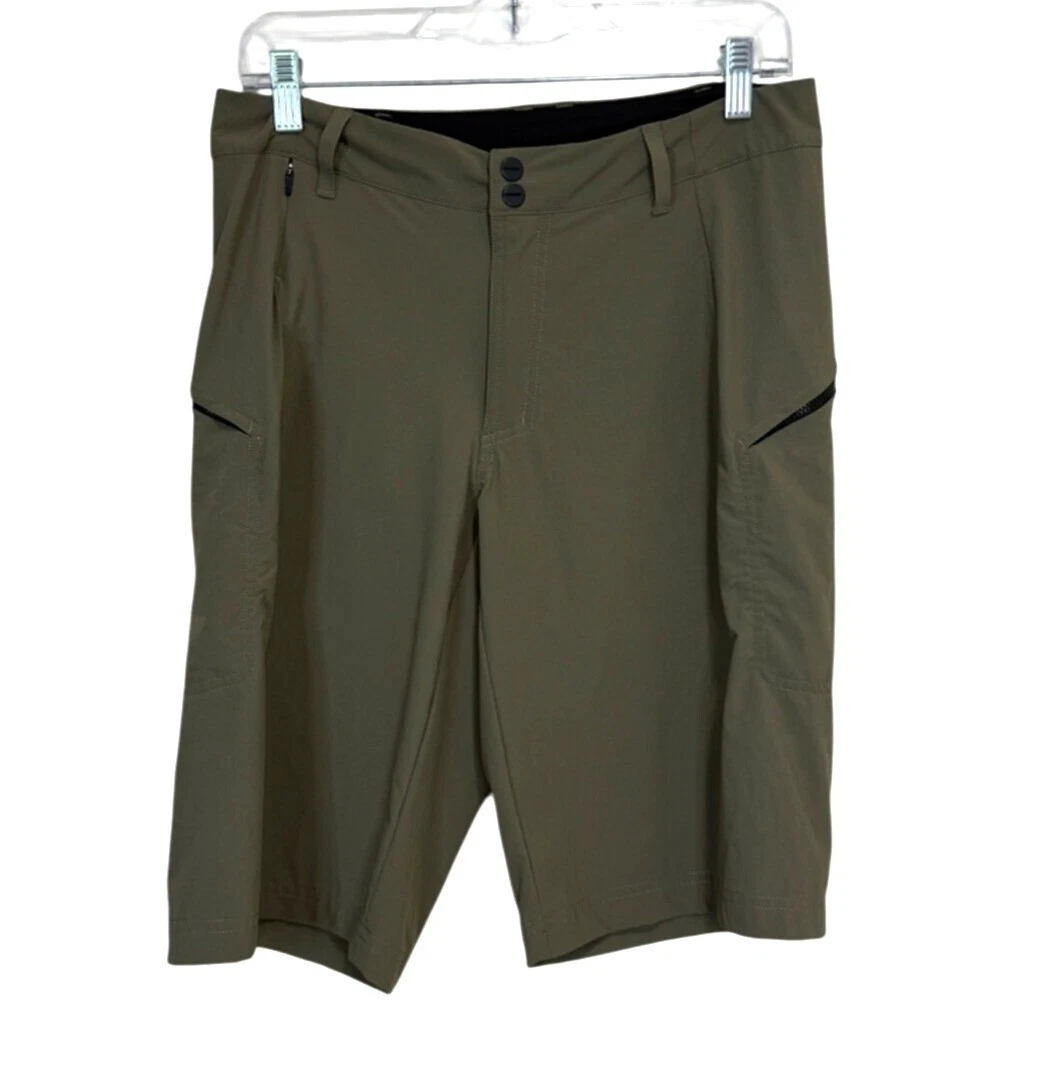 Adidas Terrex pantaloncino uomo kaki cargo leggero elasticizzato zip tasche taglia 30