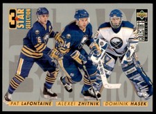 1996-97 Collector's Choice Pat LaFontaine/Alexei Zhitnik/Dominik Hasek Buffalo