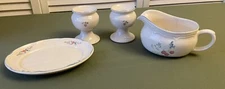 VNT International China Marmalade gravy boat, under plate & 2 Candlestick Bundle