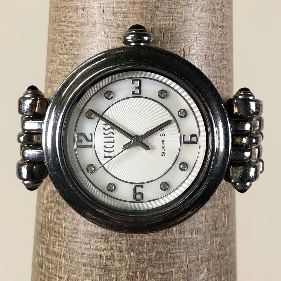 Женские кварцевые аналоговые часы Ecclissi 33250 Dress серебро высшей пробы круглые 34 мм 5 3/4 дюйма - Изображение 2 из 4