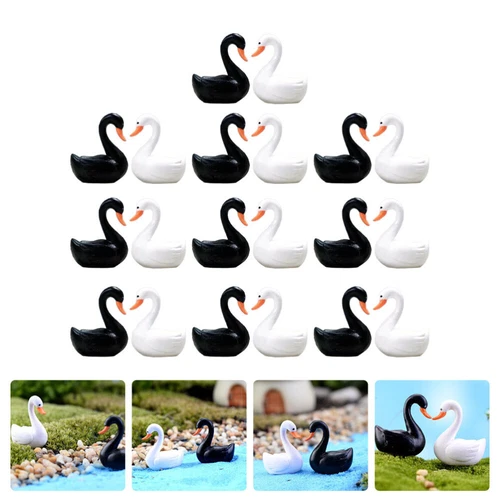 40Pcs Micro Landscape Ornament Cute Swan Statue Cake Topper Birthday Decoration - Picture 9 of 13