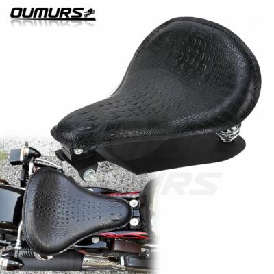 Alligator Motorcycle Slim Solo Seat W/ Base Bracket For Harley Sportster Custom