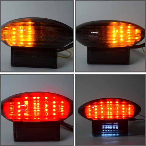 For 99-07 Suzuki Hayabusa GSX1300R Integrated LED Turn Brake Tail Light Smoked - Picture 3 of 11