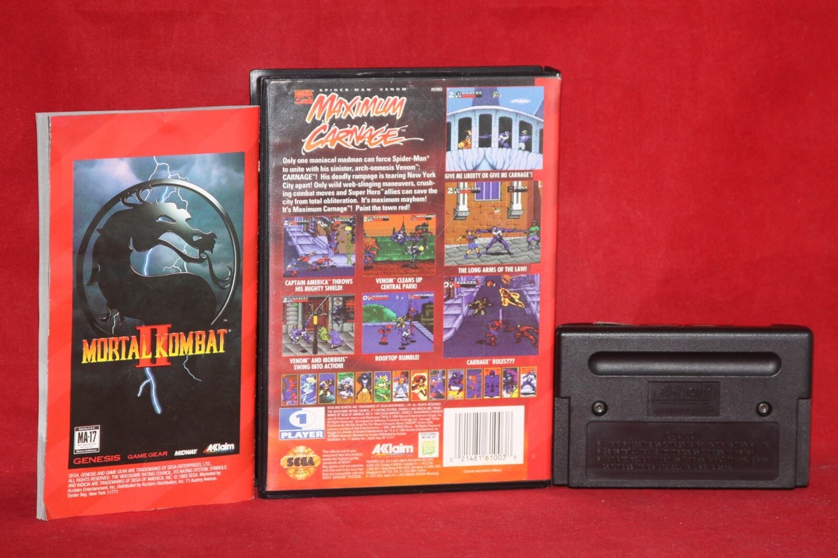 Maximum Carnage Sega Megadrive (Md) Pal-aus (Complete - Manual Damage