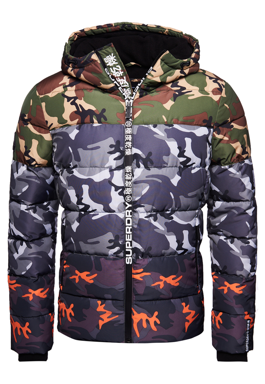Superdry Camo Mix Sports Puffer Jacket L