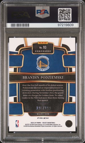 2023 Panini Select Red Prizm Brandin Podziemski /199 RC PSA 10 Warriors - Bild 2 von 2