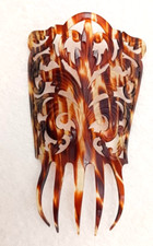 Vintage Rare Large 7" Beautiful Amber Color Hair Comb Five Tooth Great Condit