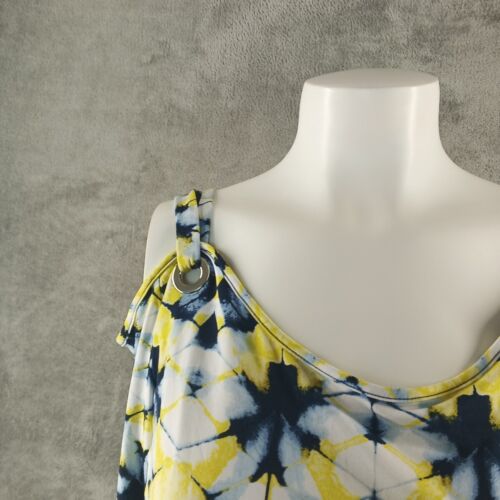 NWT $54 JM COLLECTION Abstract Top petite LARGE Knit 3/4 Sleeve - Picture 3 of 11