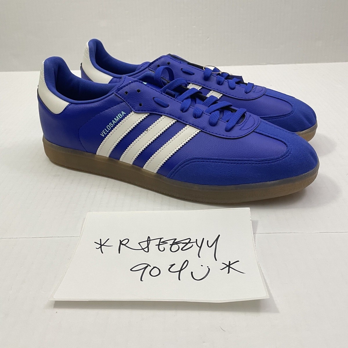 Mens Size 14 | Adidas VeloSamba Vegan Lucid Blue Gum Cycling Mens Size 14 | Adidas VeloSamba Vegan Lucid Blue Gum Cycling