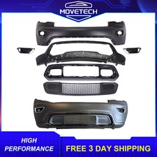 Complete Front Bumper Cover Grille Set Fits 2017-2021 Jeep Grand Cherokee