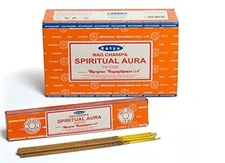 Spiritual Aura Incense Sticks Agarbatti 180 Grams Box | 12 Packs of 15 Each