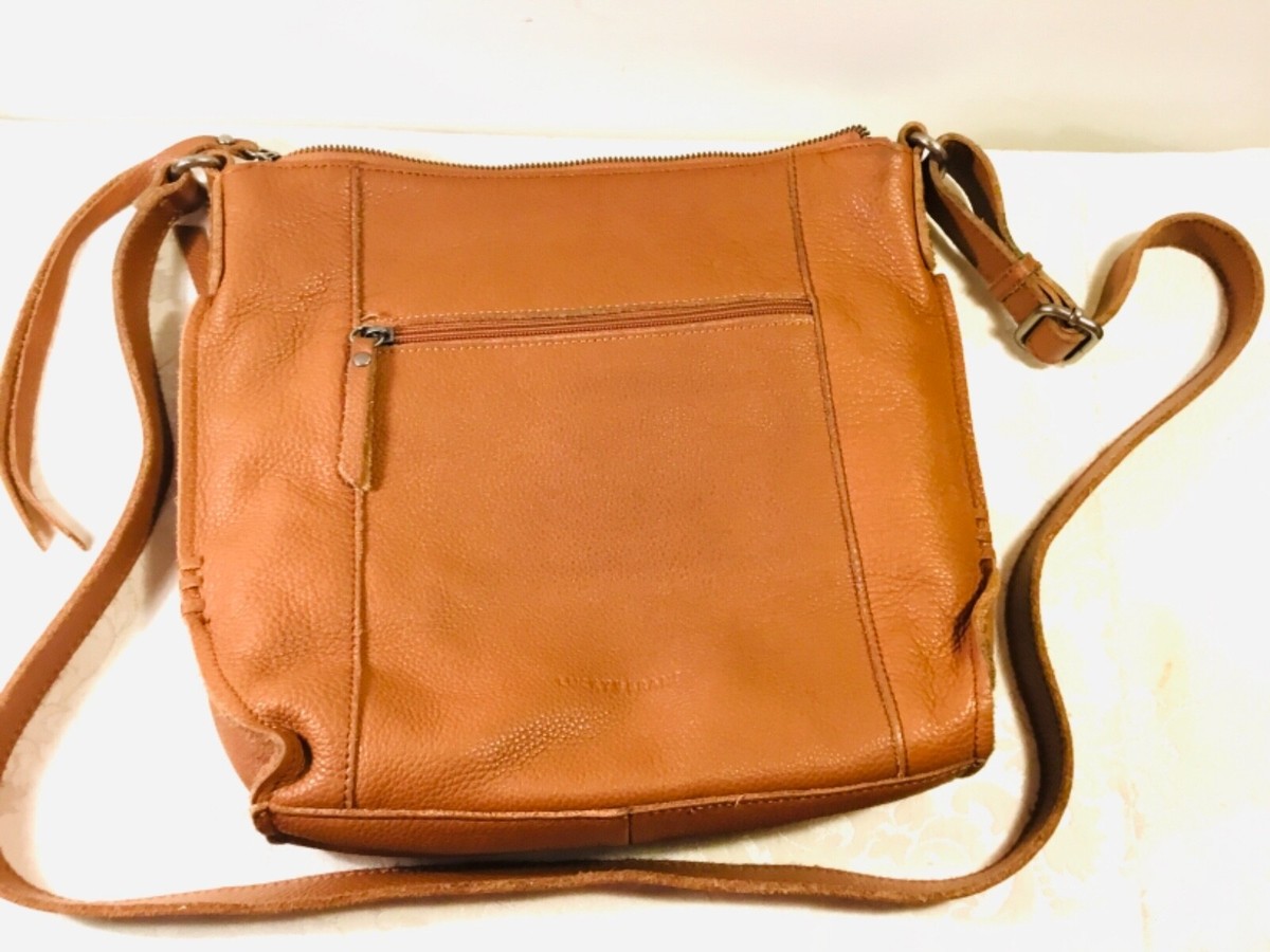 Lucky Brand Brown Leather Shoulderbag Crossbody Purse Boho Fringe