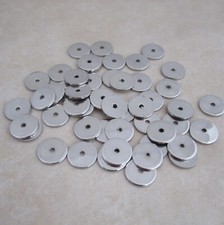 50 stainless steel thin flat spacer beads 8mm wide