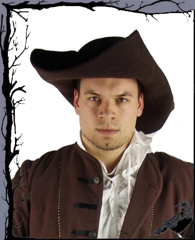 Mittelalter Hut - Filzhut mit kleiner Feder Leonardo Carbone