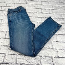 Abercrombie & Fitch Men's High Rise Slim Straight Jeans 30x32 Blue Stretch Denim