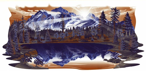 1 RV TRAILER North Trail MOUNTAIN SCENE DECAL GRAPHIC-725