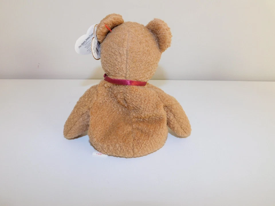 TY Beanie Baby «Curly» медведь снят с производства винтажный коллекционный новый с ценниками (9 дюймов) - Изображение 3 из 4