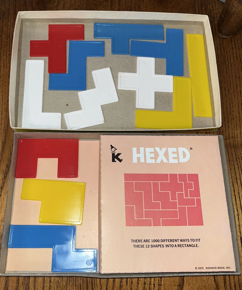 1972 HEXED PUZZLE GAME No.115 Jigsaw Brain Teaser Kohner Bros Original Box - Image 2 of 4