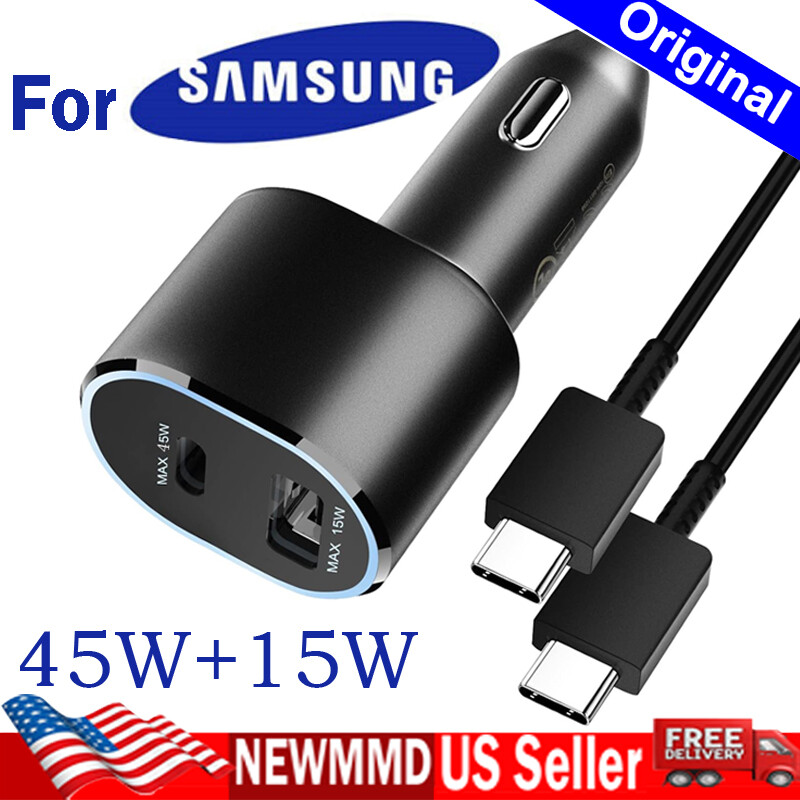 For Samsung Galaxy 45W Dual Port Fast Charging Car Charger USB TypeC