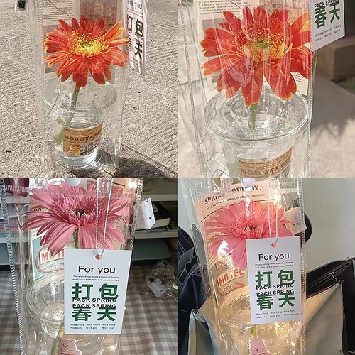 PVC Flower Bag Stall Flower Bag Transparent Tote Bag DIY Single Flower Packag-jy - Photo 11/12