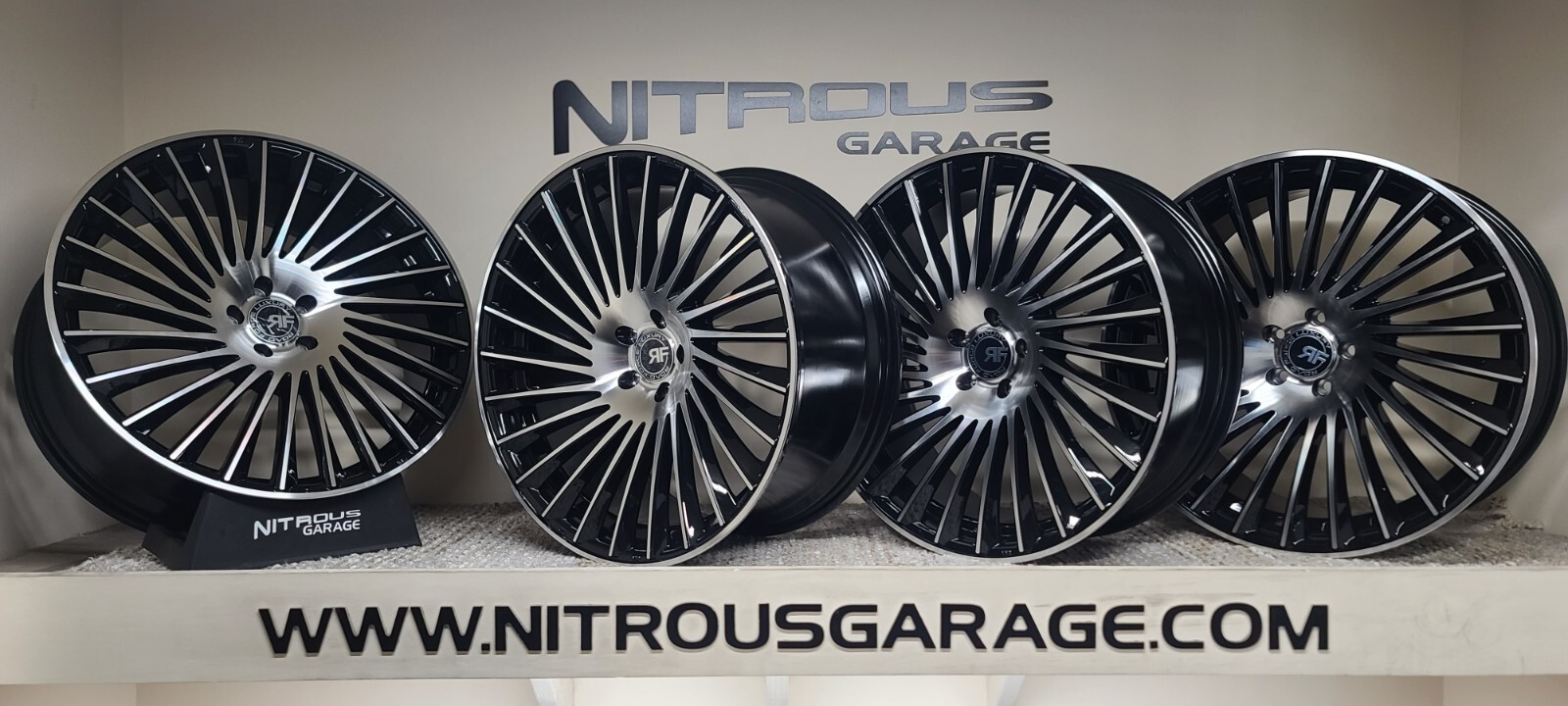 22 2-TONE BLACK CONCAVE STAGGER RF23 WHEELS FIT BENTLEY CONTINENTAL GT GTC 03-18