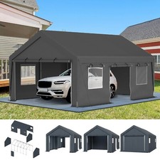 Cochera exterior 13x24 pies almacenamiento refugio cobertizo coche toldo garaje con puertas con cremallera