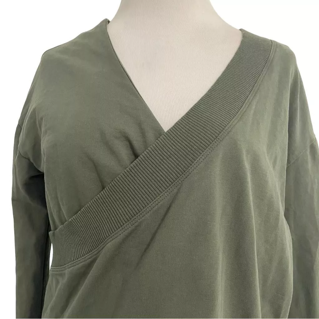 sweaty-betty long sleeve faux wrap shirt